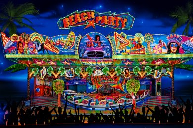 Abbildung des Musikexpress Beach Party, auch Berg- und Talbahn bennannt