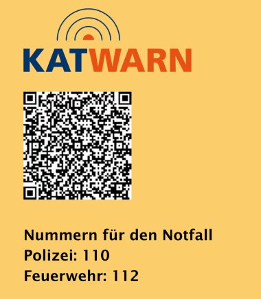 Nummern für den Notfall 110 und 112, Katwarn QR Code